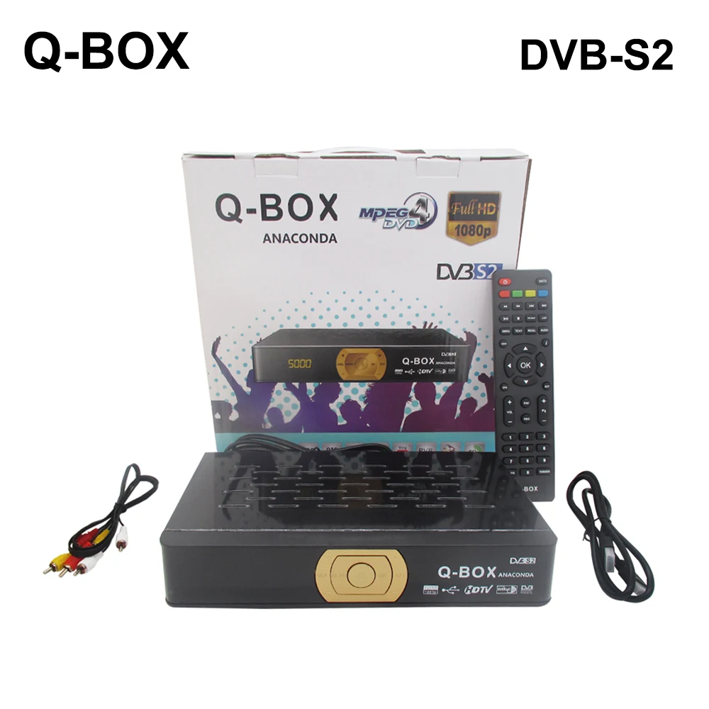 

Q Box DVB-S2 Satellite Receiver Support USB WiFi Youtube PowerVu Biss Key + 1 Year Clines Cccam for Spain Europe 1080P IPTV Box