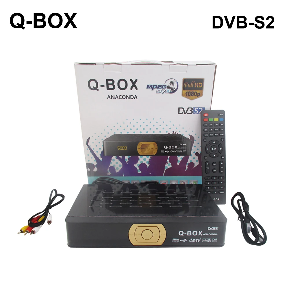 Q Box DVB S2 спутниковый ресивер с поддержкой USB WiFi Youtube PowerVu Biss Key + 1 год Clines Cccam для
