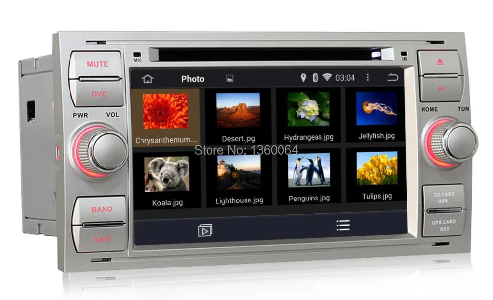 Excellent 2 din Android 5.1.1 Car DVD GPS for Ford Focus S-max Transit Fiesta Galaxy Fusion Connect Headunit with 3G/WIFI Radio AUX IN/OUT 1