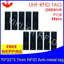 UHF RFID металлическая бирка 915 м 868 м EPC 20 шт управление фиксированными активами 70*22*3,7 мм прямоугольник PCB пассивные RFID метки