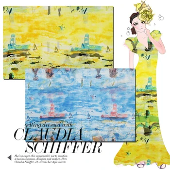 

135cm wide 6mm anti-wrinkle yellow silk chiffon clothes scarf dress fabric yellow available