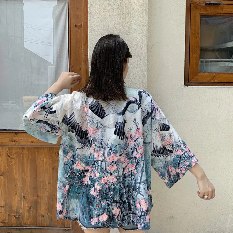 Традиционное японское кимоно кардиган obi yukata женские традиционные японские