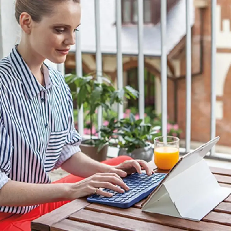 Многоуровневая bluetooth-клавиатура logitech K380, беспроводная ультра мини Бесшумная компьютерная клавиатура для Windows MacOS Android iOS