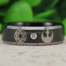 Envío gratis ygk joyería de las ventas calientes 8mm star wars alianza rebelde imperio imperial jedi mens tungsten anillo de bodas