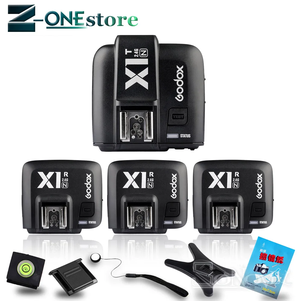 GODOX Flash Trigger X1N TTL 2.4 G Wireless Transmitter + 3 x X1R-N Receiver Kit For Nikon D800 D3X D3 D2X D2H D1H D1X D300 D200 |