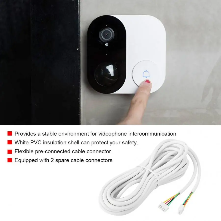 

4-Core 30 m Round Flexible Copper Cable For Video Door Phone System