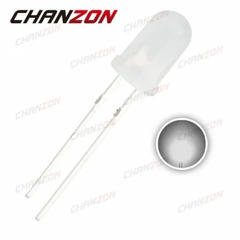 100pcs 5mm White Diffused LED Diode Round Light Emitting Diode 20mA 5 mm LED Lamp Wide Angle Through Hole Electronics Components