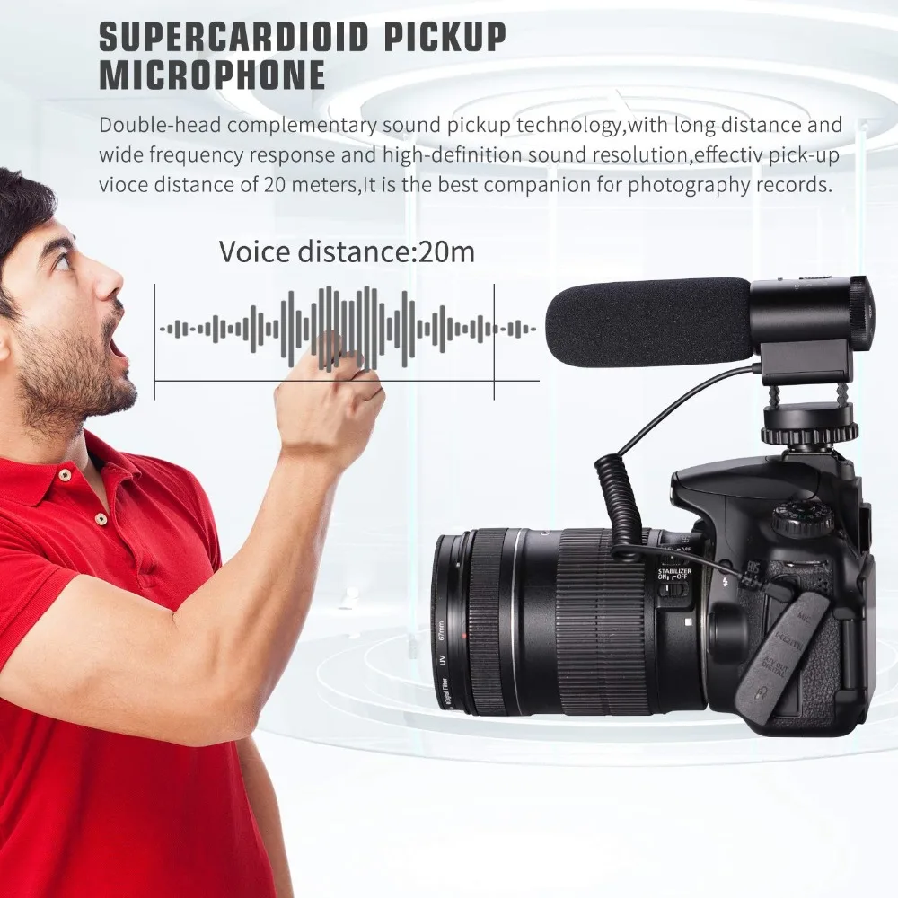 Микрофон для камеры MAMEN конденсаторный микрофон с разъемом 3 5 мм Nikon Canon Sony DSLR DV