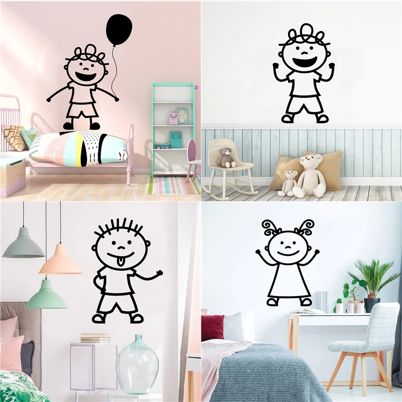 

Lovely Little Boys Vinyl Wall Sticker Decor For Kids Room Decoration Wallpaper Mural Decals Sticker Murals wallstickers