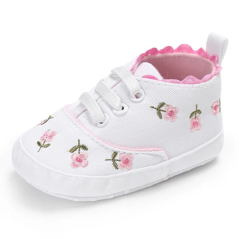 Обувь для девочек для Демисезонный для новорожденных Детская кроватка обувь цветок мягкая подошва этаж Первый ходунки TS127