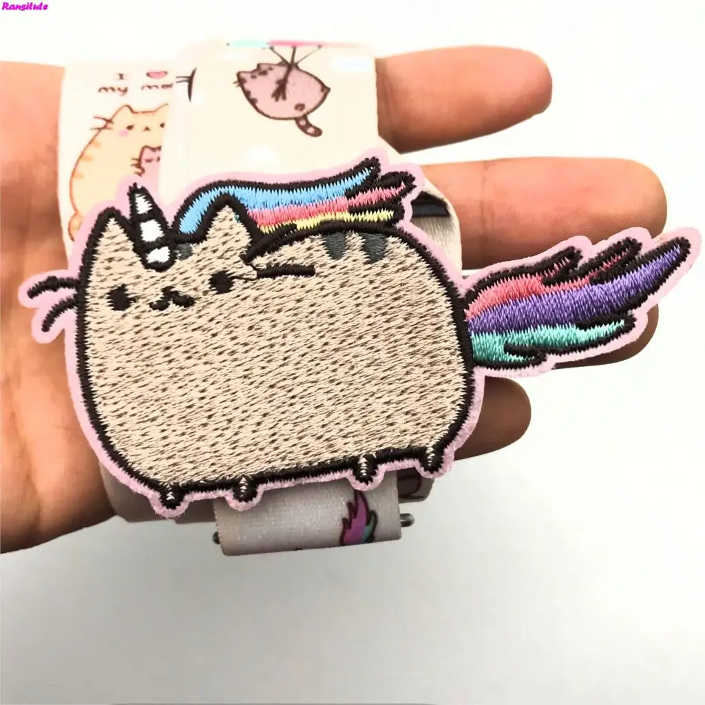 R156 кошка мультфильм брелок для ключей ID бейдж держатель животных телефон шейный