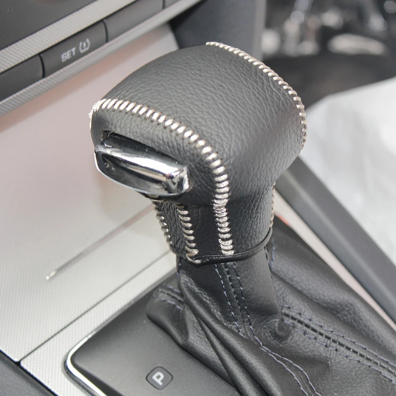 Натуральная кожа ручка переключения передач крышка для Skoda Octavia на автомобиль крышка на рычаг переключения передач ручка переключения передач Чехол ppc
