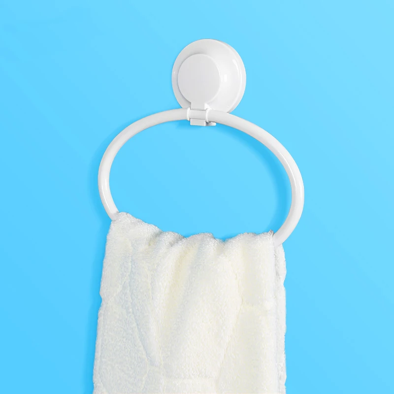 

Simple bathroom waterproof sucker suction wall towel rack cloth free punch bathroom wall towel ring LO571021