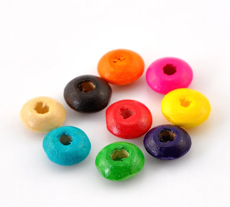 Doreen Box hot- 1000PCs Mixed Dyed Abacus Wood Spacer Beads 8x4mm(3/8&quotx1/8&quot) (B21481) | Украшения и аксессуары