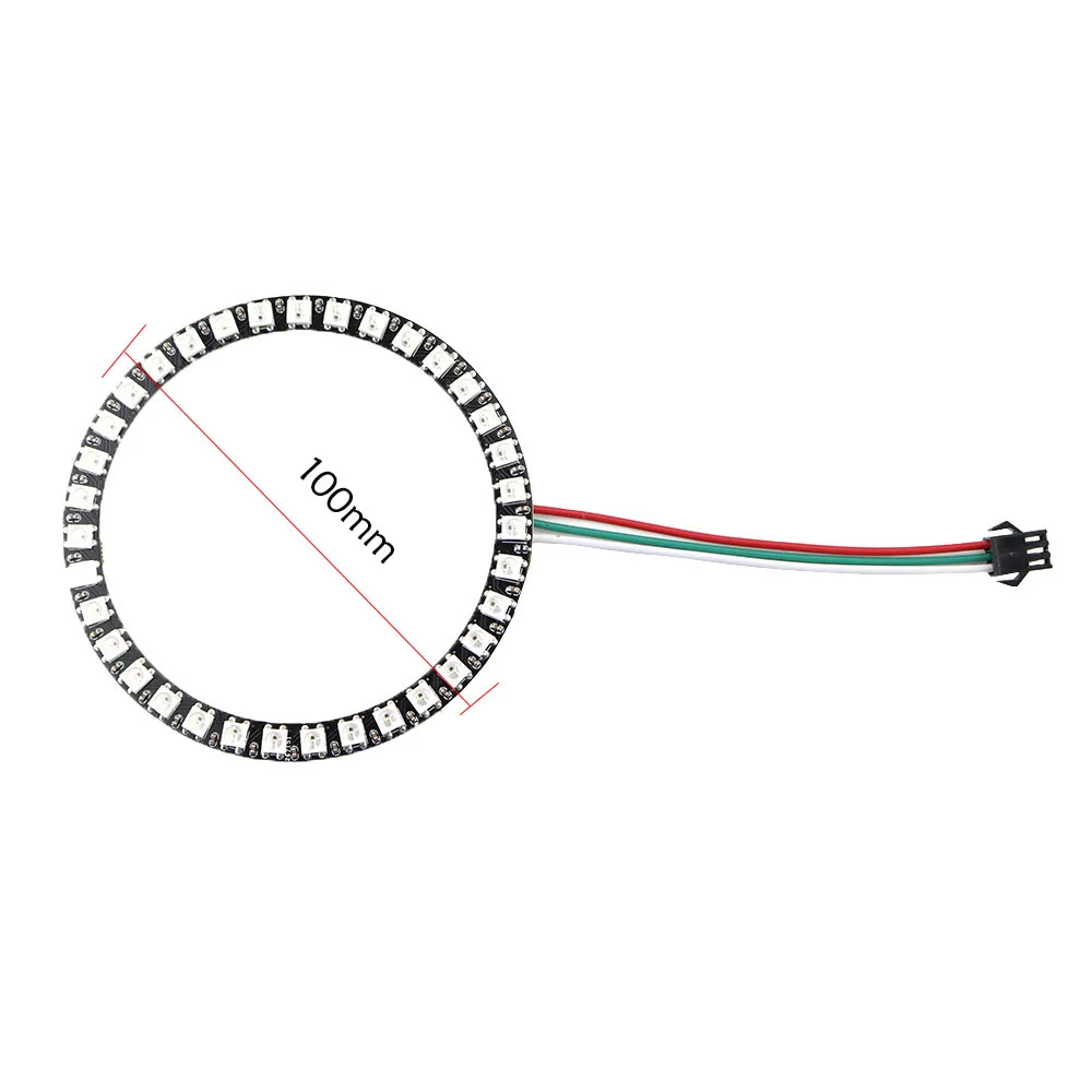 WS2812B СВЕТОДИОДНЫЙ модуль Led пиксель полосы светильник доска DC5V 5050 SMD RGB индивидуальные адресная система кольцо 16/35/45 светодиодов на нескольких Цвет JQ