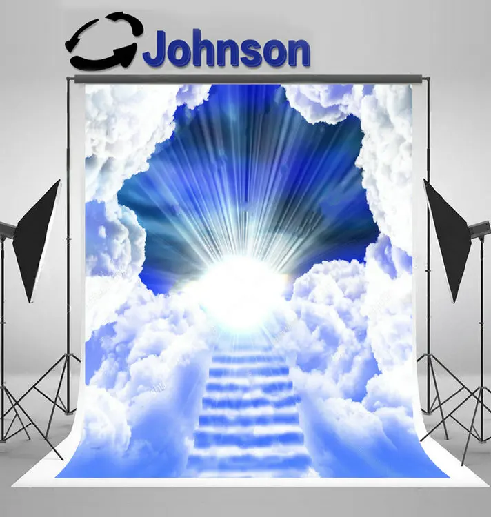 heaven Ladder Directed Blue Cloudy Skies Sun backdrop