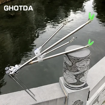 

Stainless Steel Fishing Rod Pole Stand Bracket Support Holder Adjustable 1.5M 1.7M 2.1M Fishing Tackle Tool