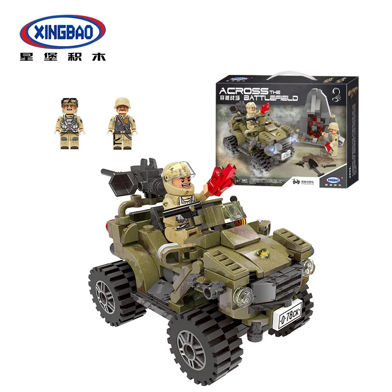 

XINGBAO 06010 Genuine 347Pcs Military Series The Oprah Sand Car Set Building Blocks Bricks Toys For Children Boy Birthday Gifts