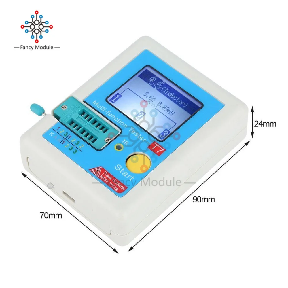 LCR-T7 Транзистор тестер TFT Диод Триод измеритель емкости LCR ESR метр NPN PNP MOSFET ИК Многофункциональный тестер мультиметр
