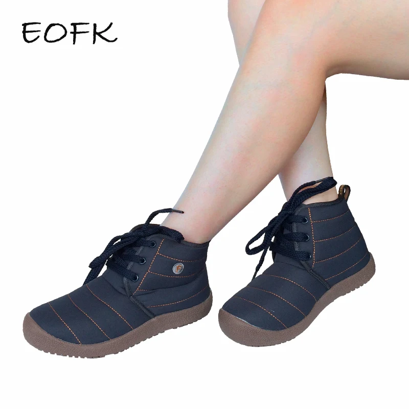 

EOFK Women Flat Boots Womens Ankle Boots Light & Comfortable Casual Flat Shoes High Top Solid Warm Winter Shoes Woman