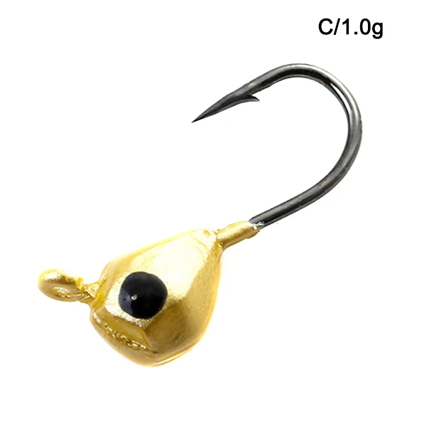 5 Pcs Winter Ice Fishing Hook Lure Mini Metal Bait Fish Head Hook Bait Jigging Fishing Tackle KH889 - Цвет: C  1g