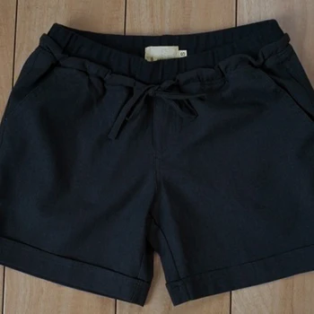 

Shorts Feminino Pockets Sashes 2017 Summer Loose Plus Size Women Shorts Cotton Linen Casual Female