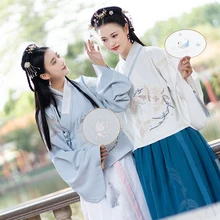 Ханьфу китайский костюм хмонг танцевальные костюмы Древний китайский костюм китайское платье cheongsam Топ Китайская одежда