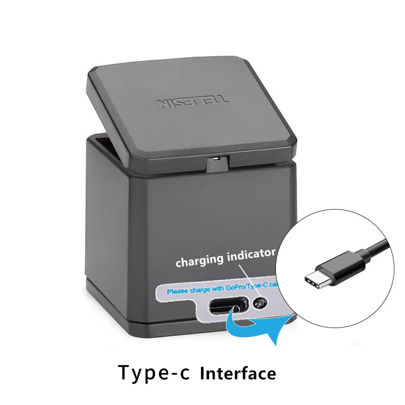3-Way Battery Charger LED lights charging box Carry Case Battery Housing  for GoPro Hero 6 5 Black Camera Accessories (3)