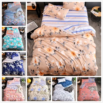 

Creative Floral Pattern AB Side Duvet Cover 3/4 pcs Bedding Set Adult Kids Child Soft Bed Linens Single Full Queen King Big Size