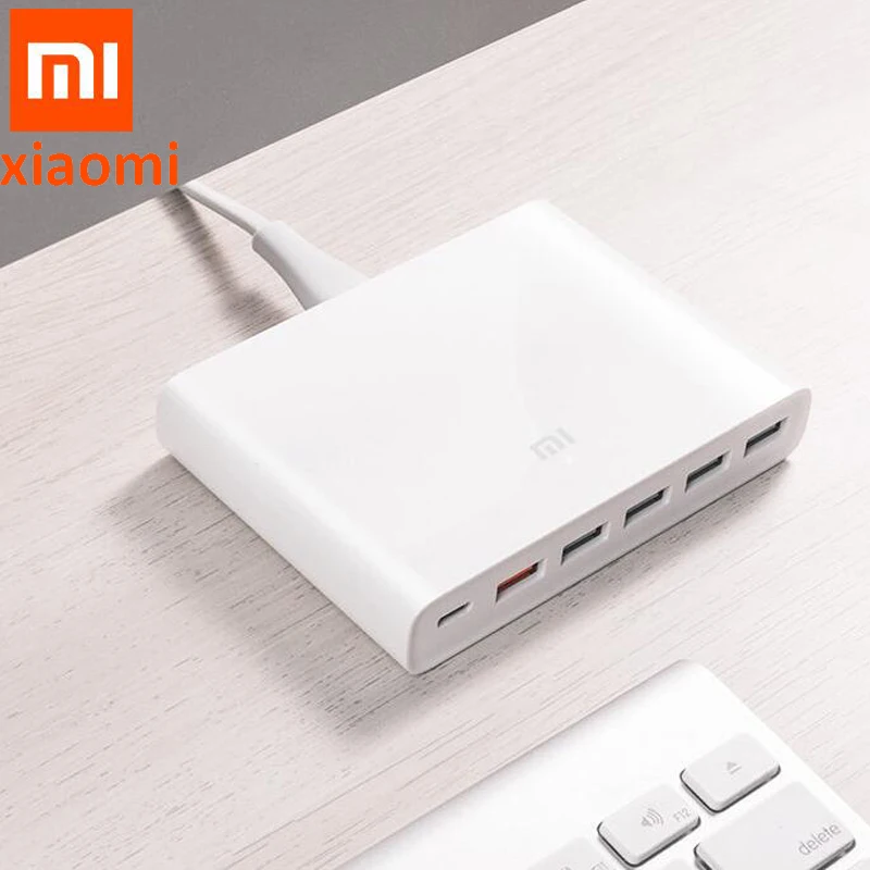 Оригинальное зарядное устройство Xiaomi USB-C 60 Вт Быстрая зарядка type-C& USB-A 6 порты вывода Dual QC 3,0 быстрое зарядное устройство для смартфона планшета