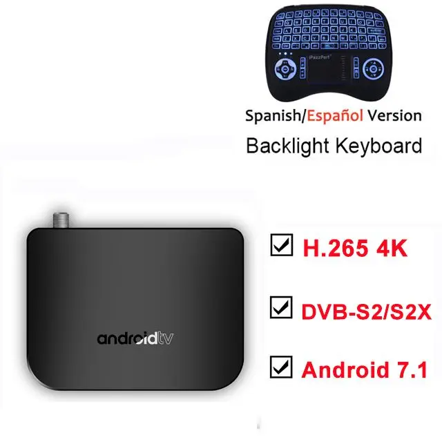 DVB-S2 Android tv Box Amlogic S905D 2,4G wifi Поддержка 4K H.265 DVB S2 S2X спутниковый ресивер Mini M8S Plus Smart tv медиаплеер - Цвет: Add Backlight S