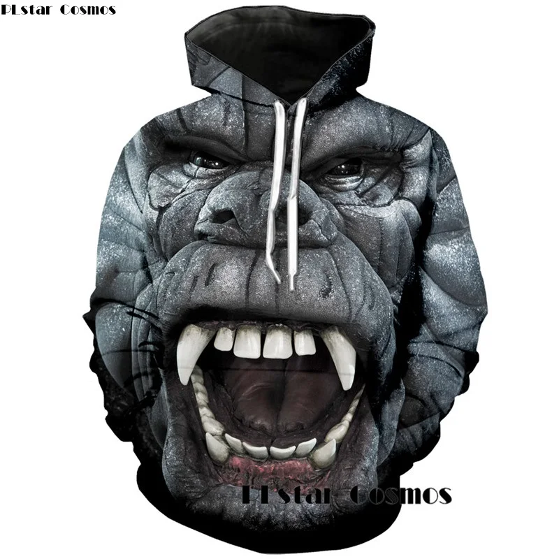 PLstar Cosmos 3d King Kong Hoodies Sweatshirt For Women Men kingkong