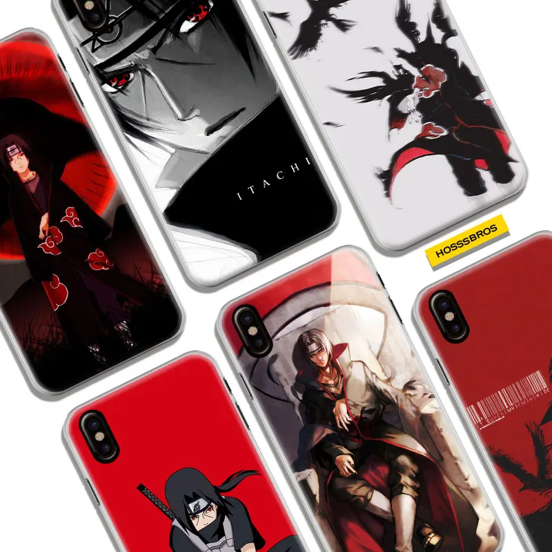 

Naruto Itachi Uchiha Coque For Apple iPhone X 8Plus 8 7Plus 7 6sPlus 6s 6Plus 6 5 5S SE Phone Case Cover Shell