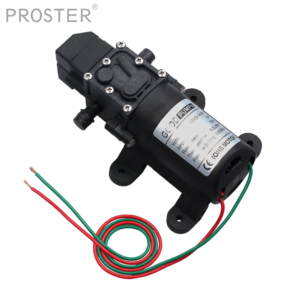 Proster водяной насос с 2 металлическими наконечниками DC 12V 70W 130PSI 6л/мин мембранный