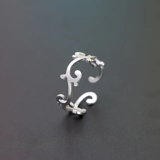 Flyleaf 925 Sterling Silver Irregular Vine Open Rings For Women Fashion Prevent Flyleaf 925 Sterling Silver Irregular Vine Open Rings For Women Fashion Prevent