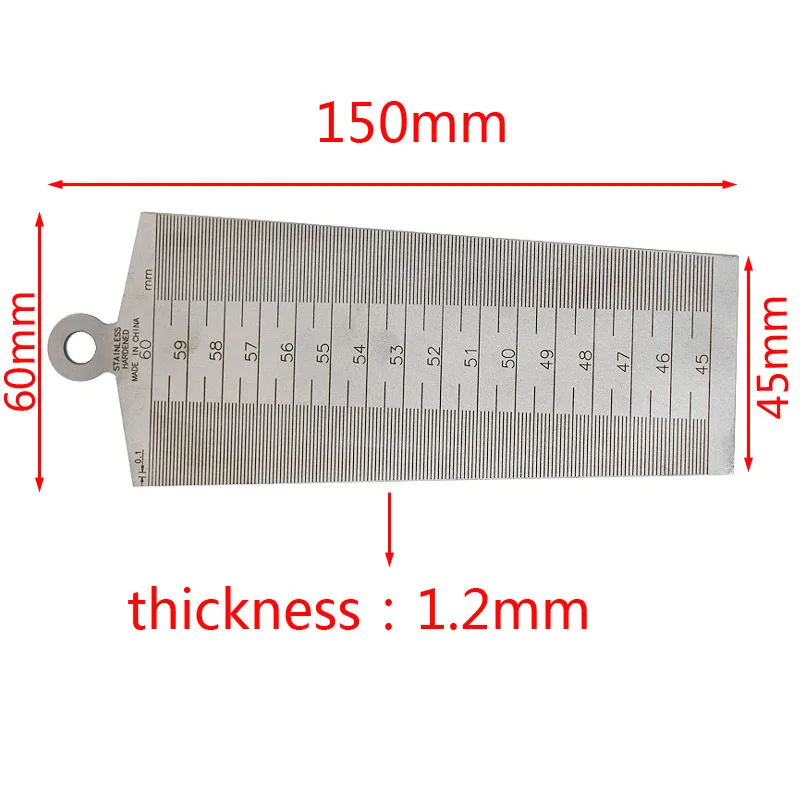 45-60 мм измерительный инструмент одинарная и двухсторонняя конусная линейка из нержавеющей стали Метрическая и имперская система внутренняя линейка для измерения диаметров выход