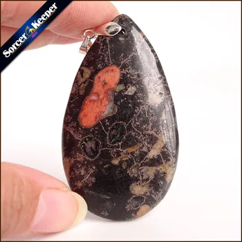 

Men's Natural Stone Plum Blossom Jades Water Drop Pendant Chakra Healing Reiki Beads Women Crystal Necklace Jewelry US329
