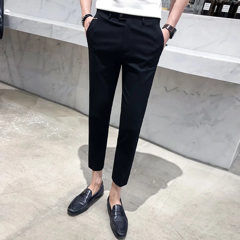 Summer new slim tapered gentleman nine points business casual pants personality fashion classic trend urban trousers youth Summer new slim tapered gentleman nine points business casual pants personality fashion classic trend urban trousers youth