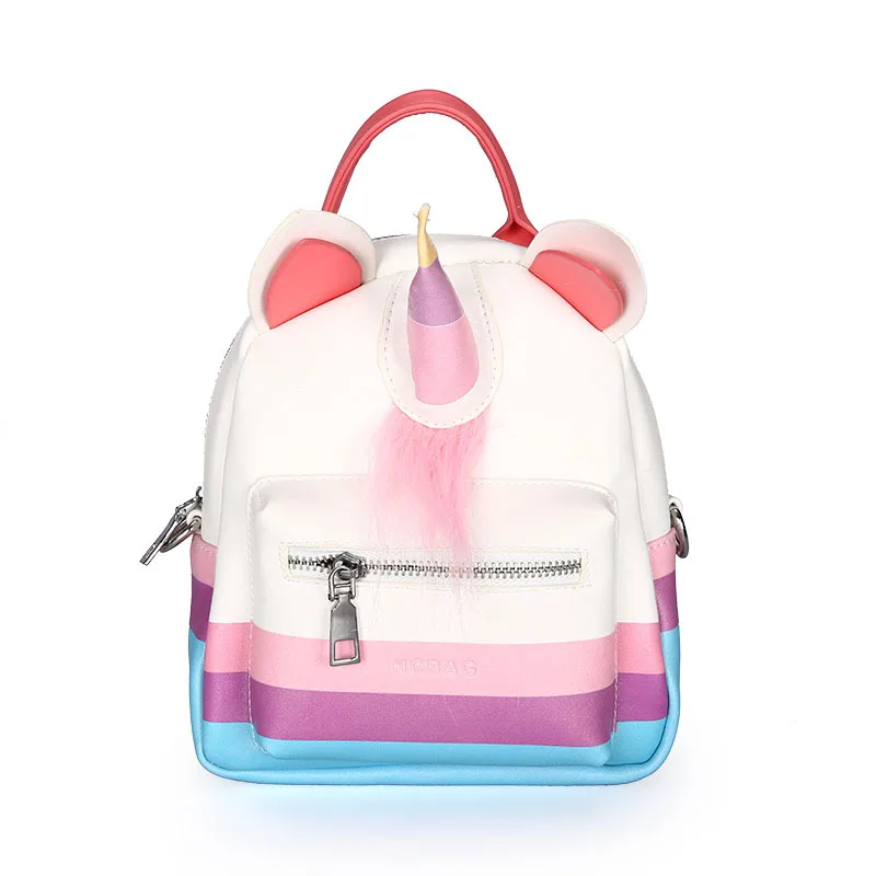 

2019 New Fashion Personality Contrast Color Inkjet Unicorn Backpack Creative Cartoon Color Matching Women's Small Shoulder Bag