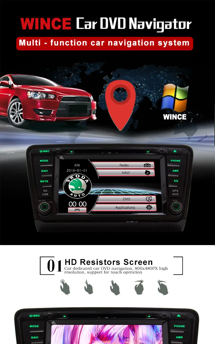 Best LJDA One Din 8 Inch Car Multimedia Player For SKODA OCTAVIA 2013-2017 DVD Stereo GPS Navigation Radio Autoaudio Headunit Canbus 1