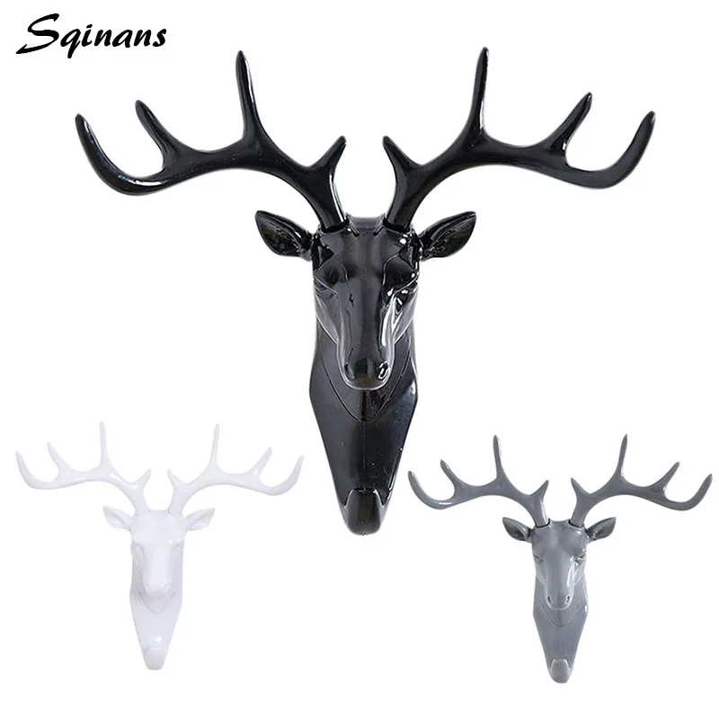 Sqinans رئيس الغزلان انتلرز 3d مفتاح حامل مفتاح حامل تخزين الرف البلاستيك جدار هوك شماعات قبعة/حقيبة/وشاح/السنانير الزخرفية Sqinans رئيس الغزلان انتلرز 3d مفتاح حامل مفتاح حامل تخزين الرف البلاستيك جدار هوك شماعات قبعة/حقيبة/وشاح/السنانير الزخرفية