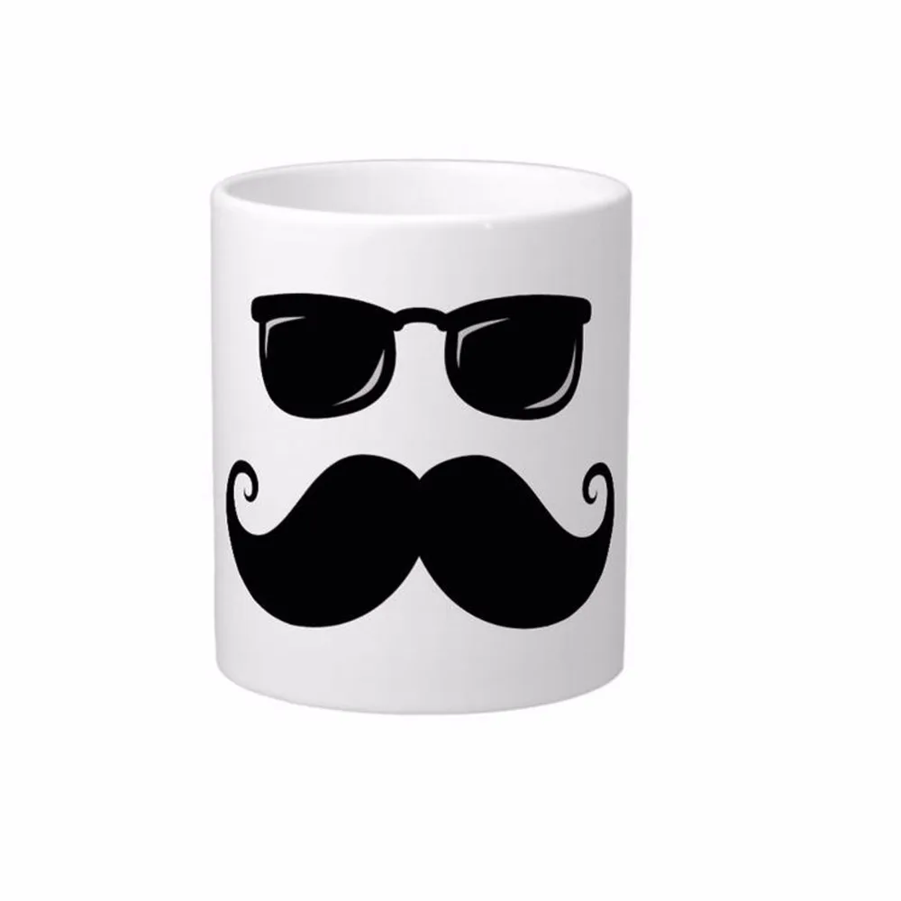 Funny Mustache And Sunglasses Face White Coffee Mugs Tea Mug Customize