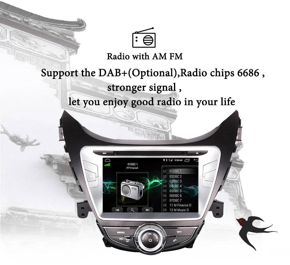 Best For Hyundai Elantra Avante MD 2011-2013 android 9.0 4GB ram 64G car gps glonass navi IPS tablet tape unit music stereo carplay 3