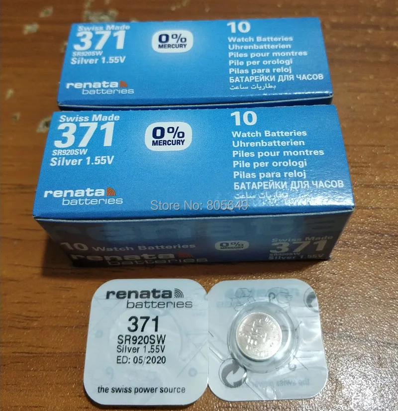 20xrenata часы с оксидом серебра 371 SR920SW 920 1 55 V 100% оригинальный бренд renata батарея|battery