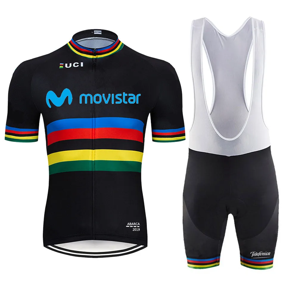 Movistar Men Cycling Jersey Short Sleeve Sets Breathable MTB Bike Cycling Clothing Cycle Sportswear Ropa Ciclismo - Цвет: 2