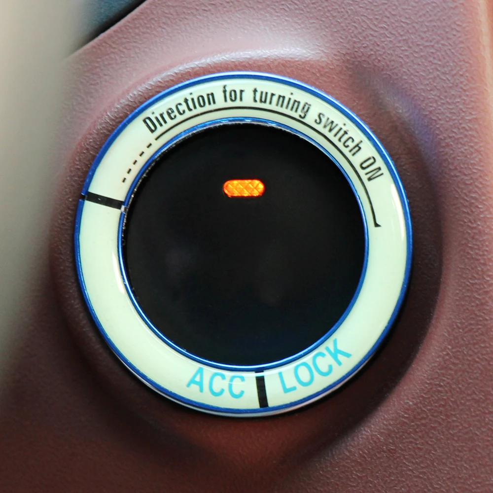 Crystal Car Engine Start Stop Ignition Key Ring For Porsche 911 918