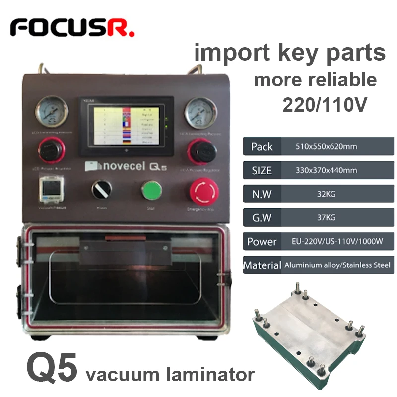 

Novecel 110V For YMJ Mold Using LCD Screen OCA Vacuum Laminating Refurbish Machine For Samsung Edge Curve Screen Repair Tool Set