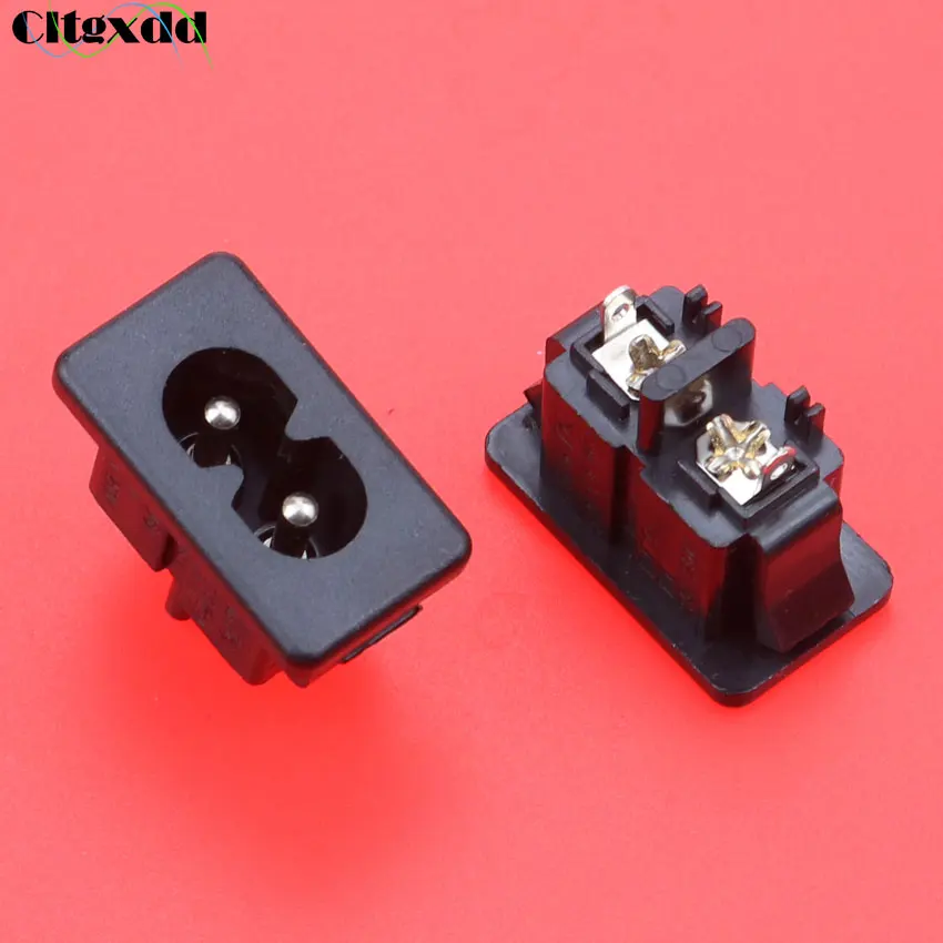 Cltgxdd 1 шт. AC 250 В 2.5A IEC320 C8 Male 2 шпильки розетка на входе встраиваемая черная