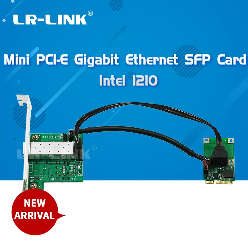 Placa de Rede Lr-link Mini Pci-express Gigabit Ethernet Controlador Nic Intel I210 1xsfp Lres2204pf-sfp