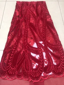 

Best selling Emerald african cord lace 2018 red High quality french lace fabric brown African lace fabric for nigerian lace